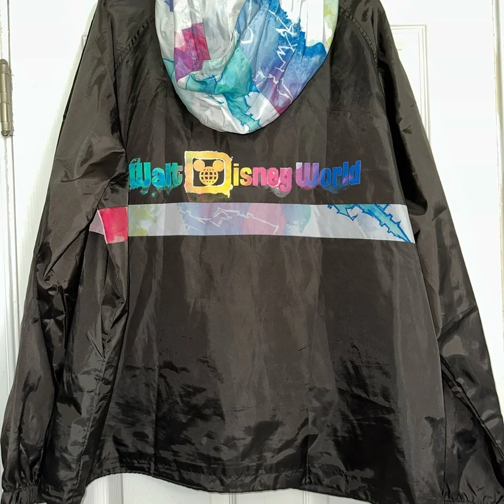 Walt Disney World watercolor pullover rain jacket size xl